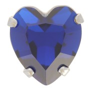Cristal serti Aurora Coeur A4831 Antique Heart 11x10 mm - Rhodié - Capri Blue x1|raw }}