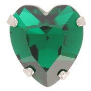 Cristal serti Aurora Coeur A4831 Antique Heart 11x10 mm - Rhodié - Emerald x1