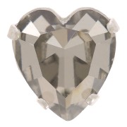Cristal serti Aurora Coeur A4831 Antique Heart 11x10 mm - Rhodié - Black Diamond|raw }}