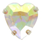 Cristal serti Aurora Coeur A4831 Antique Heart 11x10 mm - Rhodié - Crystal AB x1|raw }}
