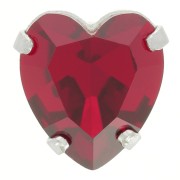 Cristal serti Aurora Coeur A4831 Antique Heart 11x10 mm - Rhodié - Ruby x1
