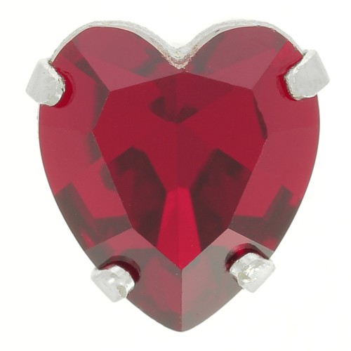 Cristal serti Aurora Coeur A4831 Antique Heart 11x10 mm - Rhodié - Ruby x1