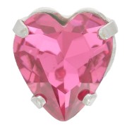 Cristal serti Aurora Coeur A4831 Antique Heart 11x10 mm - Rhodié - Rose x1|raw }}