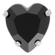 Cristal serti Aurora Coeur A4831 Antique Heart 11x10 mm - Rhodié - Jet x1
