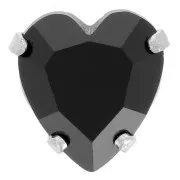 Cristal serti Aurora Coeur A4831 Antique Heart 11x10 mm - Rhodié - Jet x1