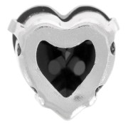 Cristal serti Aurora Coeur A4831 Antique Heart 11x10 mm - Rhodié - Jet x1