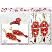 Perles en verre Samos® par Puca® 7x5 mm - Metalust Lipstick Red x10g
