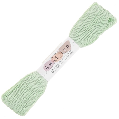 Fil à broder pour technique japonaise Sashiko - Olympus - Menthe pastel x40m