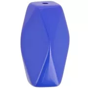 Perle tube hexagonale en résine opaque 25x15 mm - Bleu royal x1