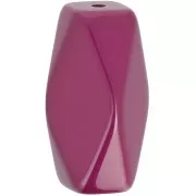 Perle tube hexagonale en résine opaque 25x15 mm - Aubergine x1