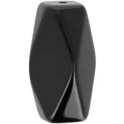 Perle tube hexagonale en résine opaque 25x15 mm - Noir x1