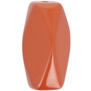 Perle tube hexagonale en résine opaque 25x15 mm - Terracotta x1