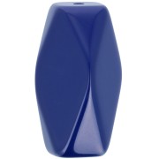 Perle tube hexagonale en résine opaque 25x15 mm - Bleu marine x1