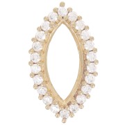 Serti griffe navette 4200 15x7 mm avec oxydes de zirconium - Laiton brut - Crystal