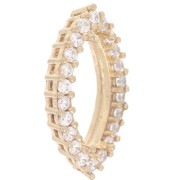 Serti griffe navette 4200 15x7 mm avec oxydes de zirconium - Laiton brut - Crystal