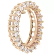 Serti griffe ovale 4120 14x10 mm avec oxydes de zirconium - Laiton brut - Crystal