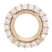 Serti griffe rond 1088 8 mm avec oxydes de zirconium - Laiton brut - Crystal|raw }}