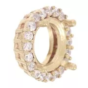 Serti griffe rond 1088 8 mm avec oxydes de zirconium - Laiton brut - Crystal