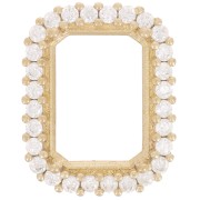 Serti griffe rectangle 4610 14x10 mm - oxydes de zirconium - Laiton brut - Crystal