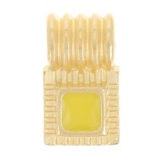 Mini pendentif carré strié 10x6 mm avec résine époxy - Doré à l'or fin - Jaune x1