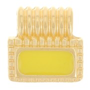 Mini pendentif rectangle 10 mm avec résine époxy - Doré à l'or fin - Jaune x1