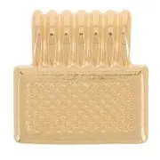 Mini pendentif rectangle 10 mm avec résine époxy - Doré à l'or fin - Prune x1