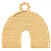 Pendentif arc-en-ciel 16x17 mm avec résine époxy - Doré à l'or fin - Multi-bleu x1