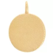 Pendentif rond 20 mm avec résine époxy - Doré à l'or fin - Crème nacré x1