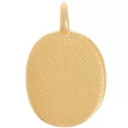 Pendentif ovale 27x17 mm avec résine époxy - Doré à l'or fin - Turquoise nacré x1