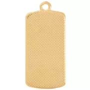 Pendentif rectangle 29x14 mm avec résine époxy - Doré à l'or fin - Lilas nacré x1