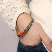 Bracelet jonc 8x65 mm pour tissage Delica 11/0 - 3 rangs 5.2 mm - Acier inox 304