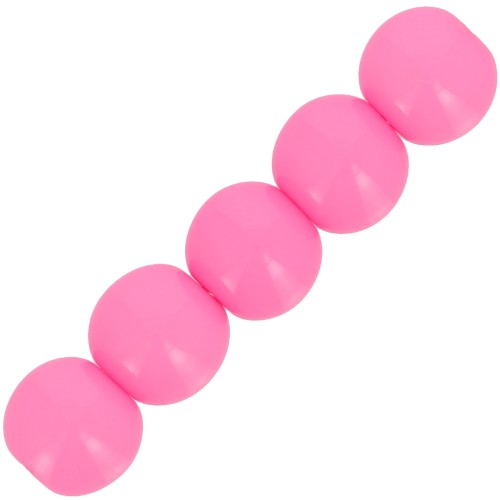 Perles en résine opaque 6 mm - Rose fluo x10