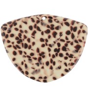Pendentif géométrique en acétate 35x45 mm - Tacheté Marron - Crème x1|raw }}