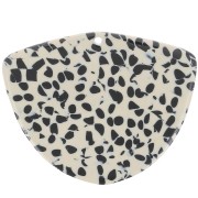 Pendentif géométrique en acétate 35x45 mm - Tacheté Noir - Beige x1|raw }}