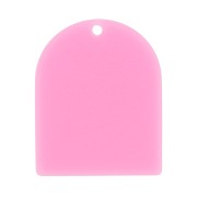 Pendentif forme arche 25x20 mm en acétate mat - Rose x1