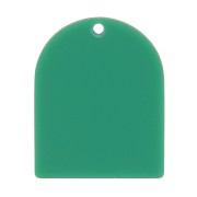 Pendentif forme arche en acétate mat 25x20 mm - Vert foncé x1