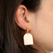 Pendentif forme arche en acétate mat 25x20 mm - Vert foncé x1