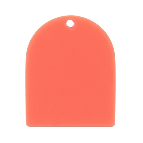 Pendentif forme arche en acétate mat 25x20 mm - Orange foncé x1