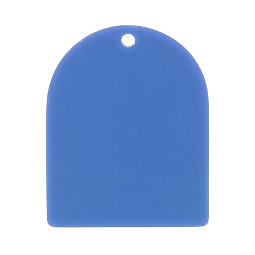 Pendentif forme arche 25x20 mm en acétate mat - Bleu jeans x1