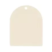 Pendentif forme arche 25x20 mm en acétate mat - Ecru x1