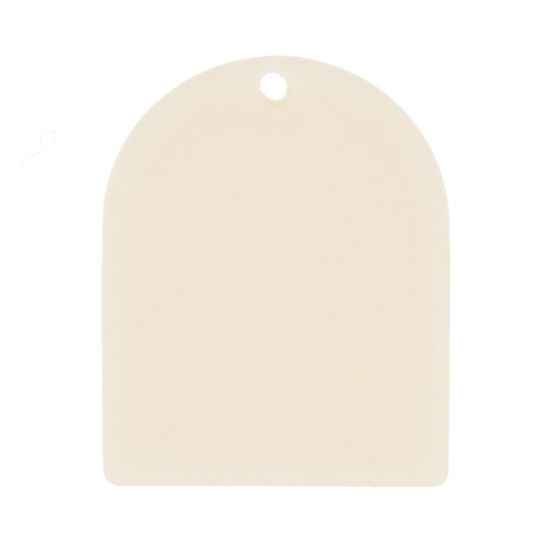 Pendentif forme arche 25x20 mm en acétate mat - Ecru x1