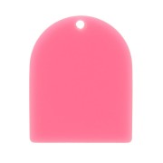 Pendentif forme arche en acétate mat 25x20 mm - Rose bonbon x1|raw }}