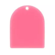 Pendentif forme arche 25x20 mm en acétate mat - Rose bonbon x1