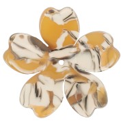 Pendentif fleur 25 mm en acétate - Ecaille de tortue - Ocre x1|raw }}