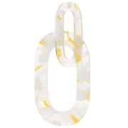 Pendentif maillon XXL en acétate 64x26 mm Ecaille de tortue Transparent - Doré x1