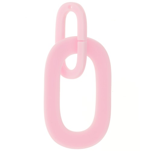 Pendentif maillon XXL en acétate 64x26 mm - Rose clair x1