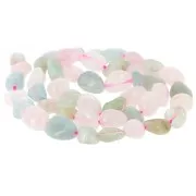 Morganite - Perles nuggets irréguliers 8 - 11 mm en pierre gemme - Morganite x40cm Perles nuggets irréguliers 8 - 11 mm en pierre gemme - Morganite x40cm