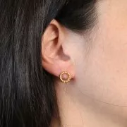 Boucles d'oreilles cercle évidé 10 mm effet torsadé - Doré à l'or fin x2