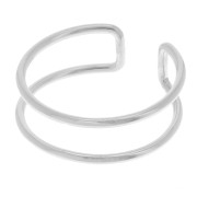 Bague double anneau réglable - Taille 48 à 52 - Argent 925 x1|raw }}