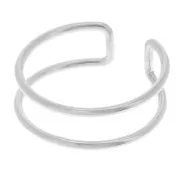 Bague double anneau réglable - Taille 54 à 57 - Argent 925 x1